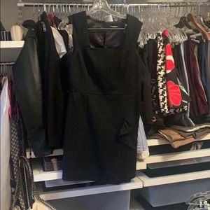 Tuxedo ruffle mini dress